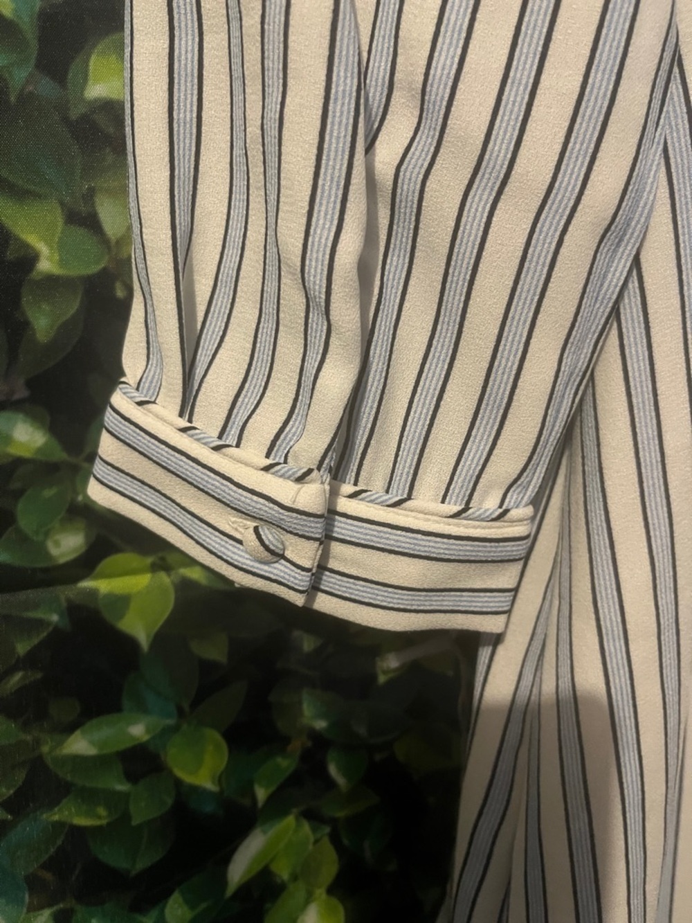 Time and Tru Blue and White Striped Long Sleeve Wrap Dress - Picture 10 of 11